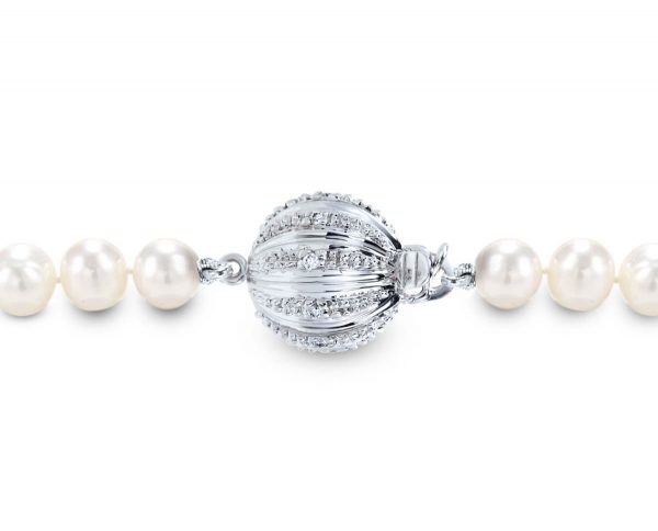 Small Lightweight Diamond Ball Clasp for Necklace