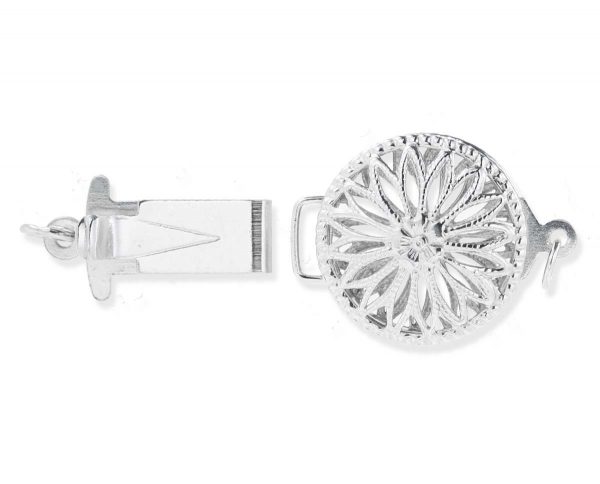 Sterling Silver Flower Clasp for Pearl Bracelet