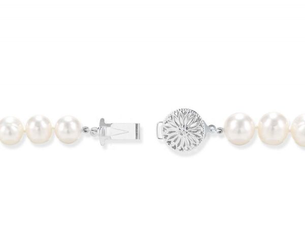 Sterling Silver Flower Clasp for Pearl Bracelet