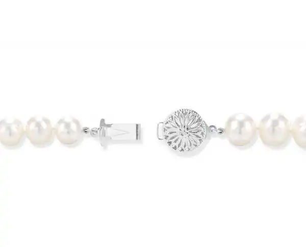 Sterling Silver Flower Clasp for Pearl Bracelet