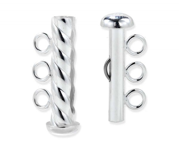 Sterling Silver Spiral Rod Bracelet Clasp