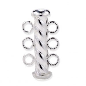 Sterling Silver Spiral Rod Clasp for Triple Pearls