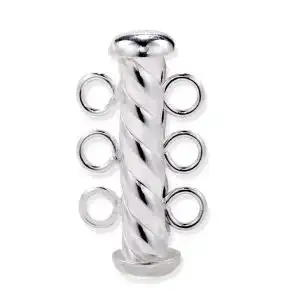 Sterling Silver Spiral Rod Clasp for Triple Pearls