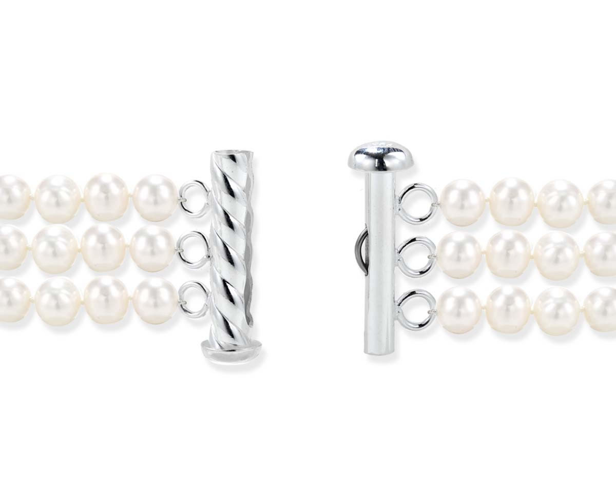 Sterling Silver Spiral Rod Clasp for Triple Pearls 3 Sterling Silver Spiral Rod Clasp for Triple Pearls