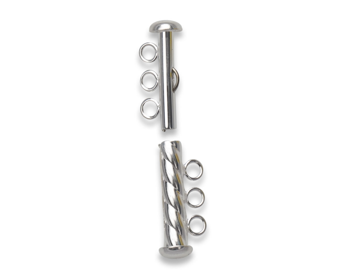 Sterling Silver Spiral Rod Clasp for Triple Pearls 4 Sterling Silver Spiral Rod Clasp for Triple Pearls