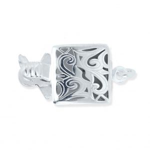 Sterling Silver Swirl Box Clasp for Pearl Bracelet