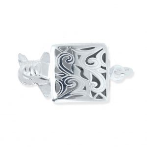 Sterling Silver Swirl Box Clasp for Pearl Jewelry