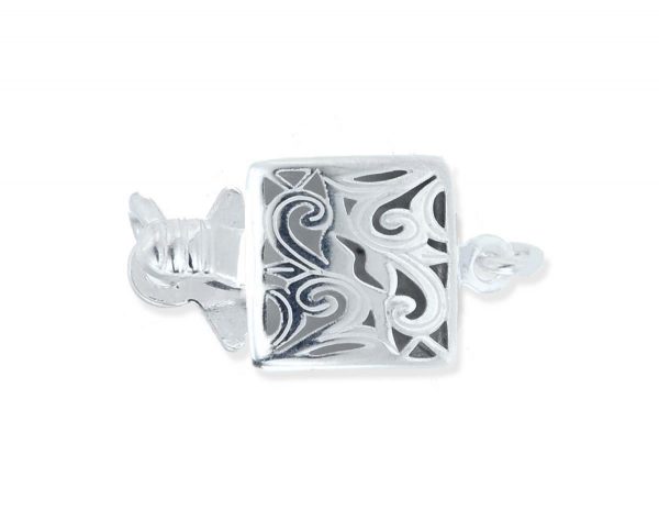 Sterling Silver Swirl Box Clasp for Pearl Jewelry