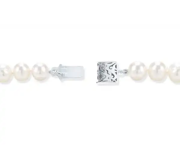 Sterling Silver Swirl Box Clasp for Pearl Jewelry