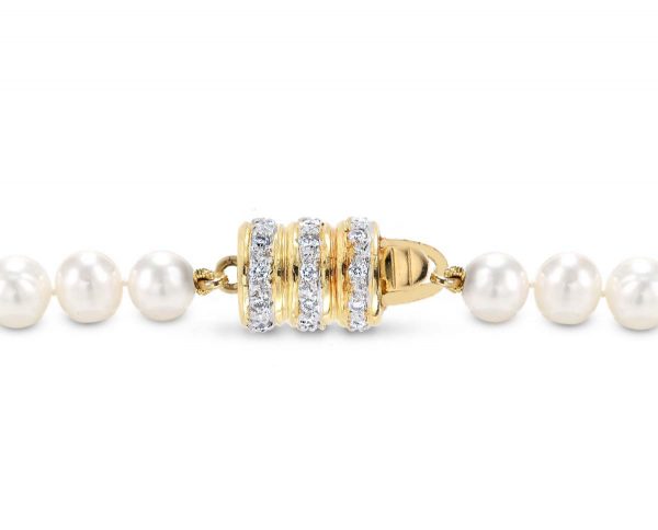 Pearl Bracelet Triple Rondel Clasp