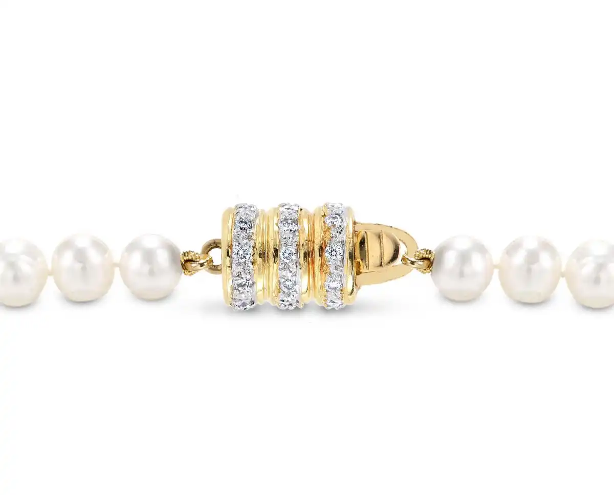 Pearl Bracelet Triple Rondel Clasp