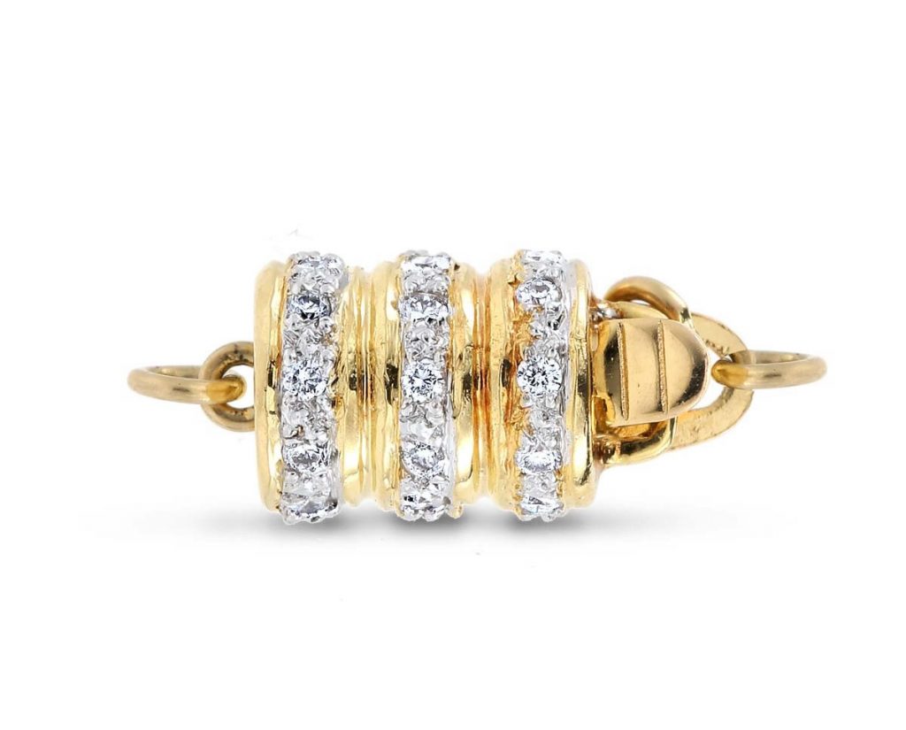 7mm Diamond Ball Pearl Necklace Clasp Pearl & Clasp