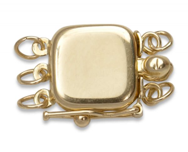 Triple Strand Bracelet Golden Box Clasp