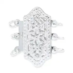 Triple Strand Necklace Filigree Clasp