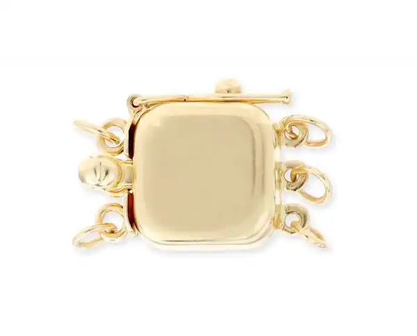 Triple Strand Necklace Golden Box Clasp