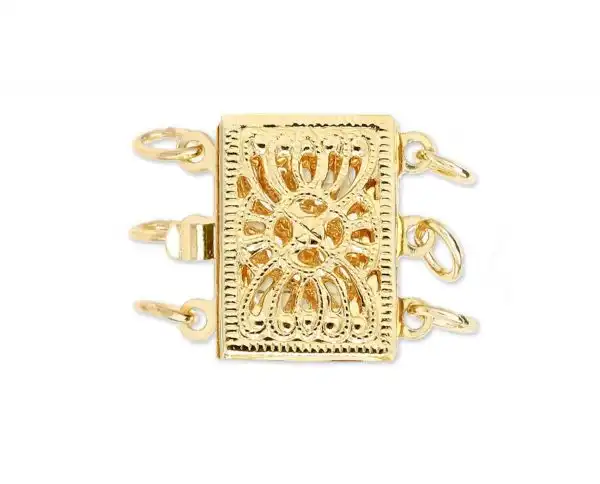 Triple Strand Necklace High Filigree Clasp