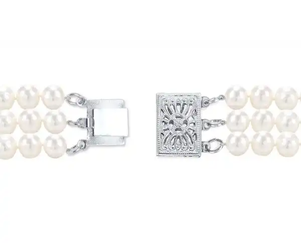 Triple Strand Necklace High Filigree Clasp