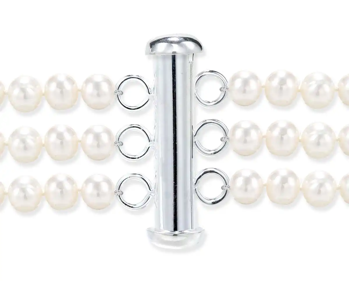 Triple Strand Silver Rod Jewelry Clasp