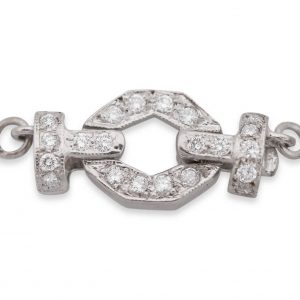 Medium Diamond Lobster Clasp for Pearl Bracelet