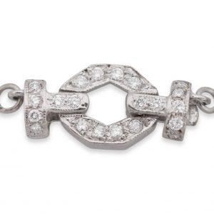 White Diamond Buckle Clasp for Pearl Necklace