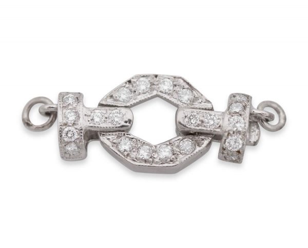 White Diamond Buckle Clasp for Pearl Necklace