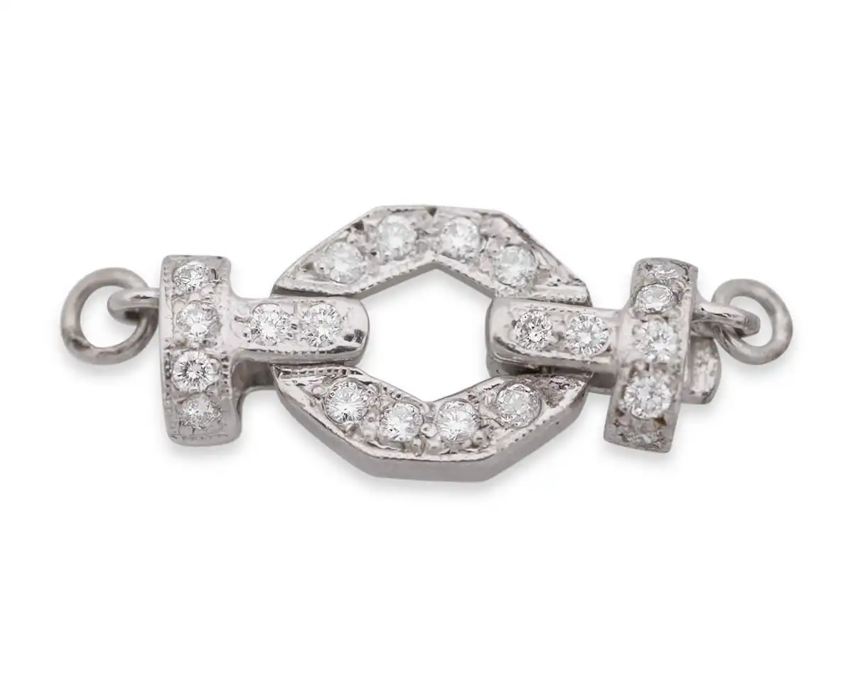 White Diamond Buckle Clasp for Pearl Necklace