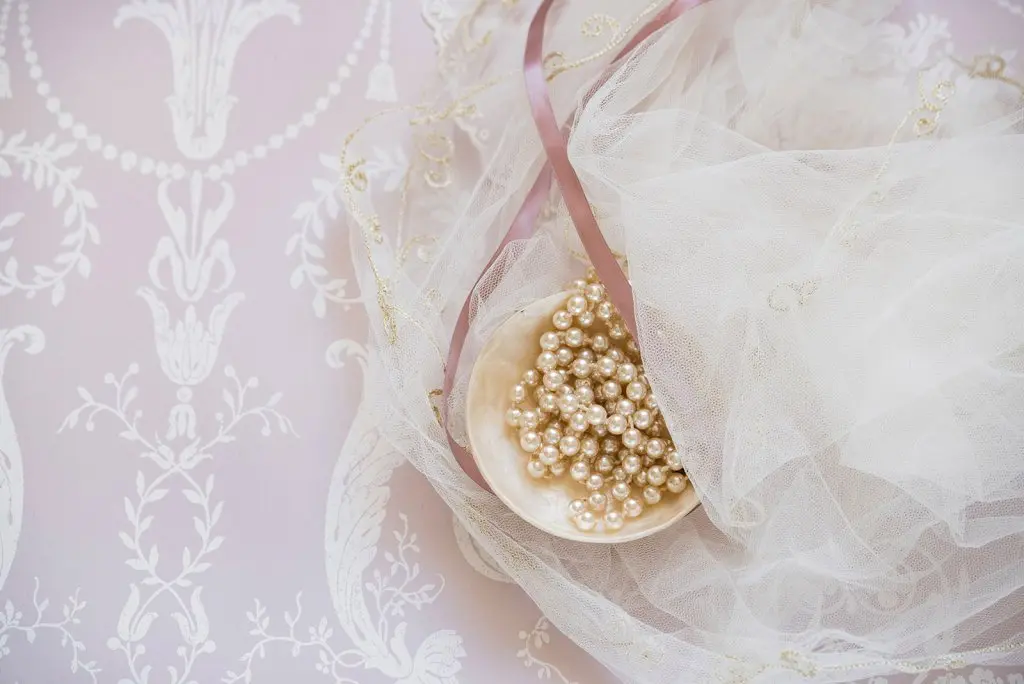 pearls with lace